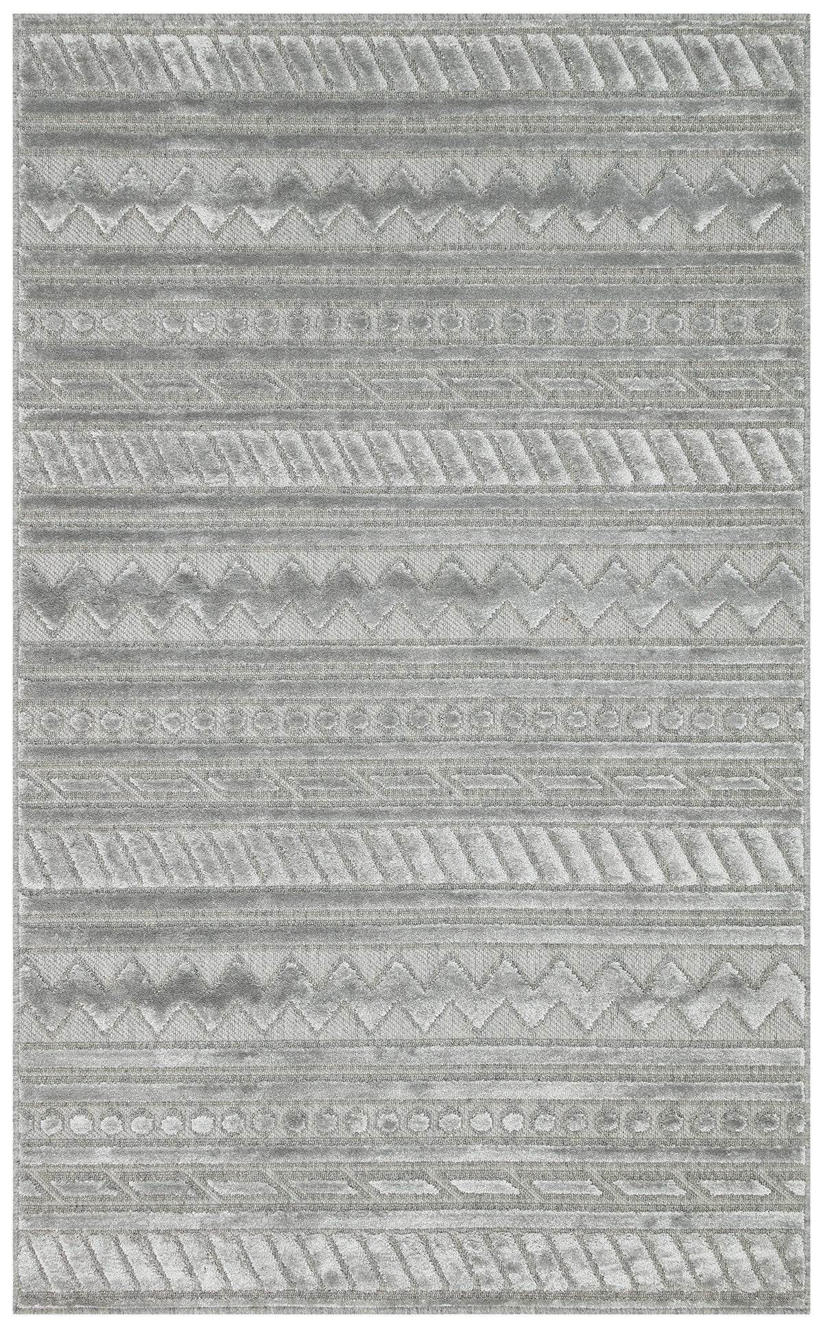 ZENITH ZNT 06 GREY  Yüksek Alçak Dokulu Naturel Yün ve Viskon Modern Dokuma Halı